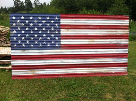 rustic metal american flag